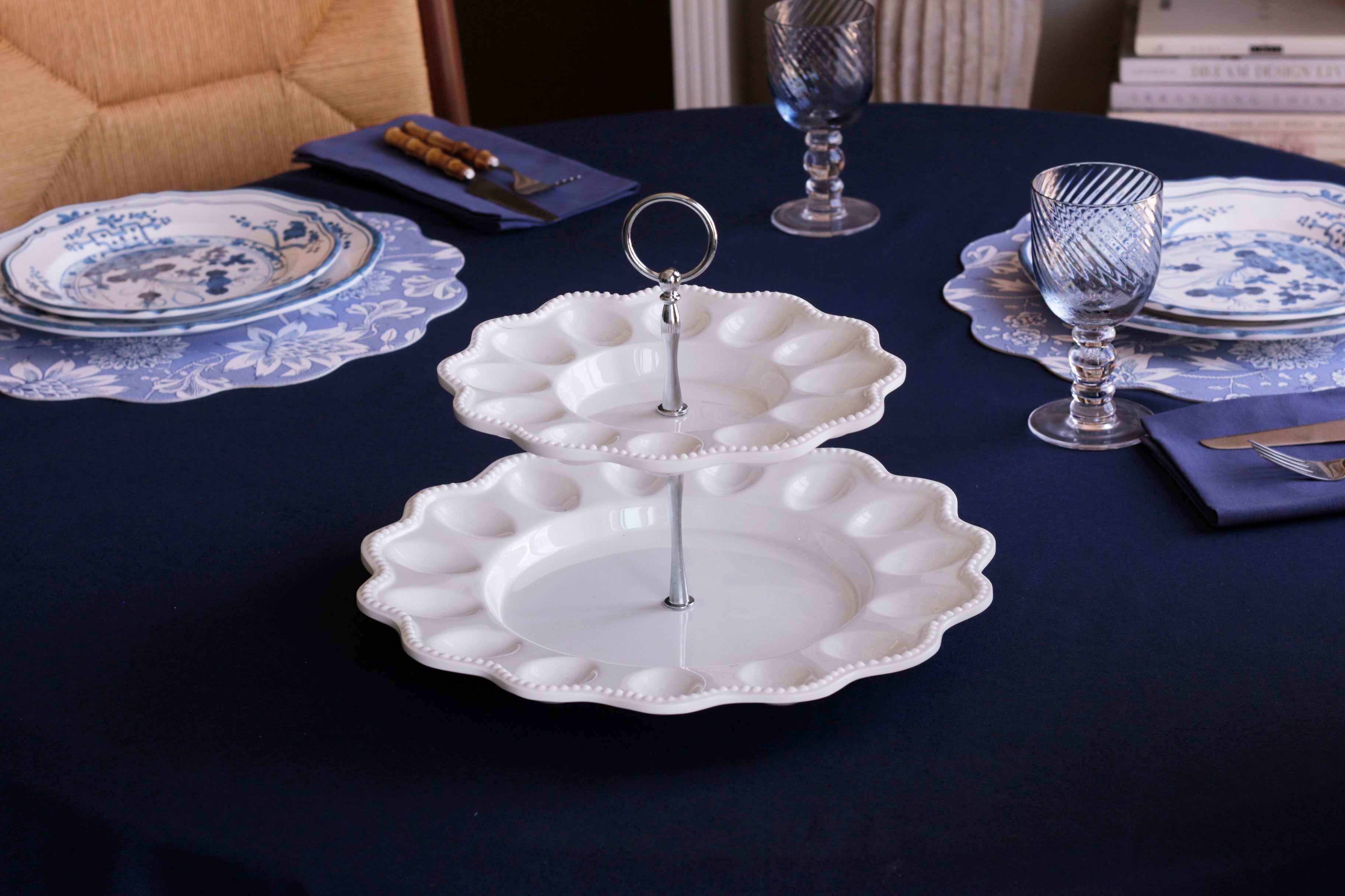 Beatriz Ball Servware Beatriz Ball VIDA Alegria Two Tiered Egg Server White