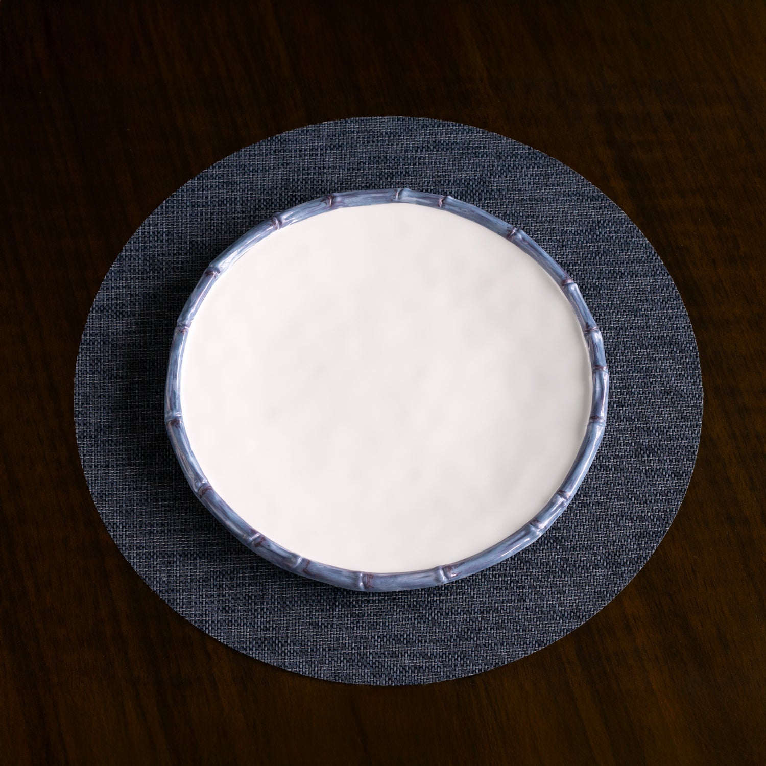Beatriz Ball Serveware Beatriz Ball VIDA Bamboo 11" Dinner Plate Set of 4 (White and Blue)