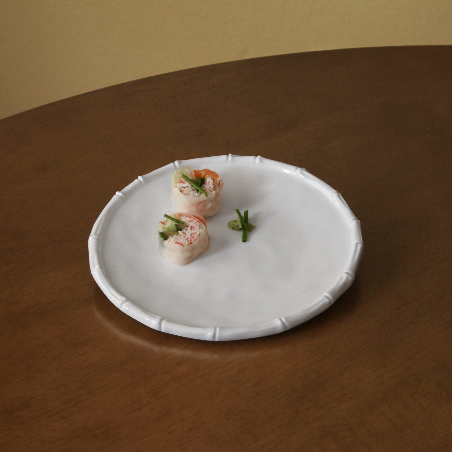 Beatriz Ball Serveware Beatriz Ball VIDA Bamboo 9" Salad Plate Set of 4 (White)
