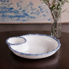 Beatriz Ball Serveware Beatriz Ball VIDA Bamboo Large Chip & Dip Bowl (White and Blue)