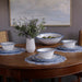 Beatriz Ball Serveware Beatriz Ball VIDA Bamboo Large Salad Bowl (White and Blue)