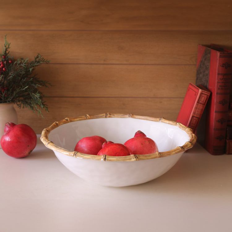 Beatriz Ball Serveware, Type_Outdoor Serving Beatriz Ball Vida Bamboo Large Salad Bowl (White and Natural)