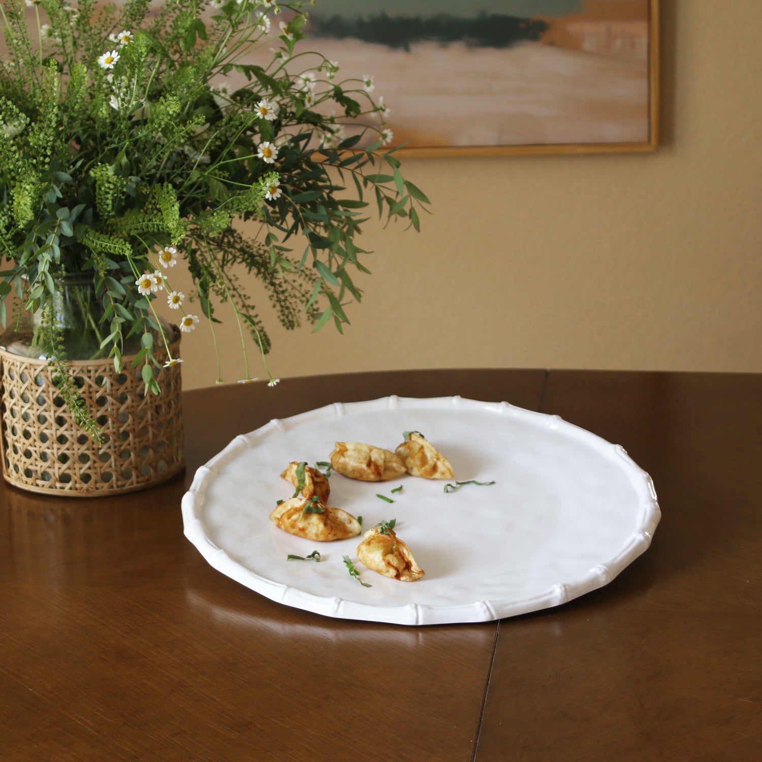 Beatriz Ball Serveware Beatriz Ball VIDA Bamboo Round Platter (White)