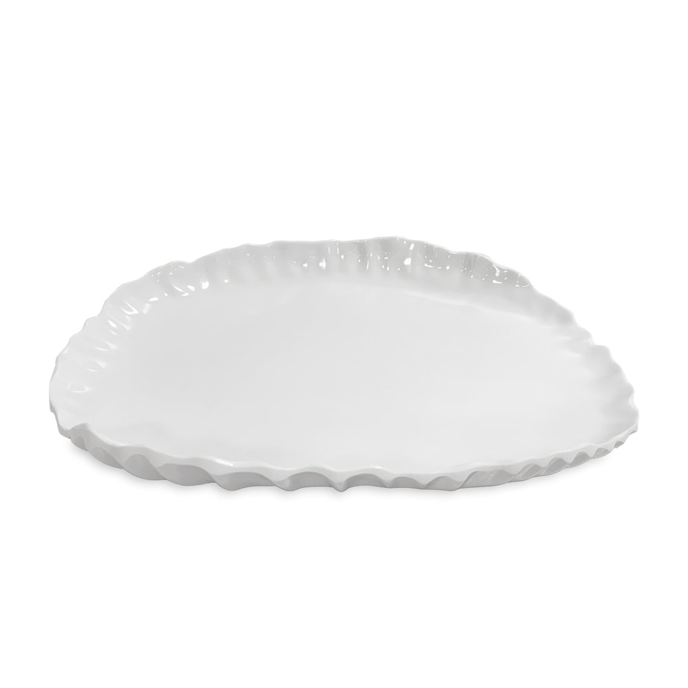 Beatriz Ball Servware Beatriz Ball VIDA Bloom Pinched Large Oval Platter (White)