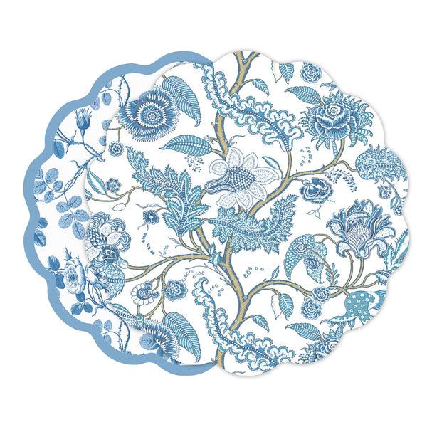 Beatriz Ball Giftware Beatriz Ball VIDA Blooms and Branches Reversible Placemats Set of 4 (Blue & White)