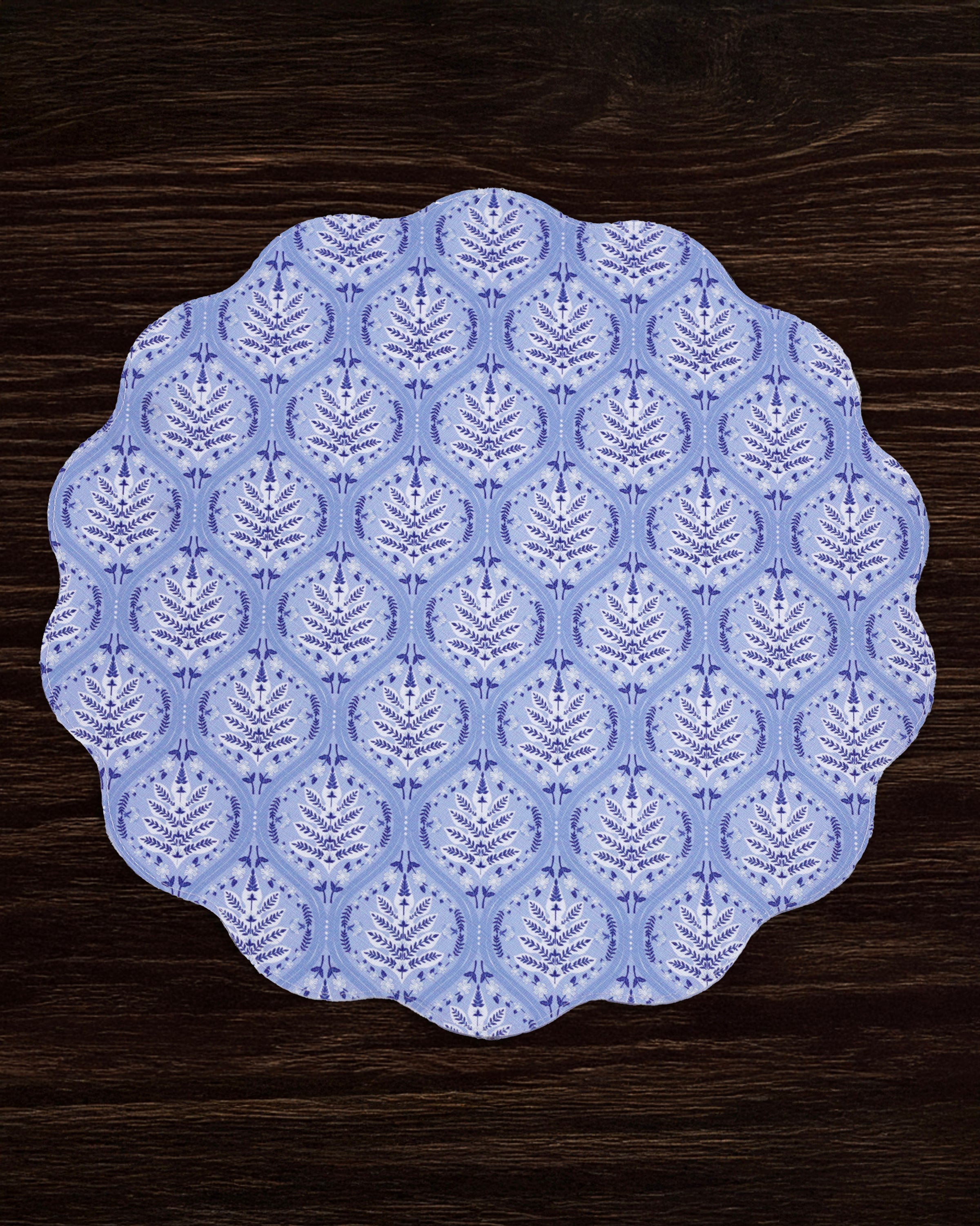 Beatriz Ball Giftware Beatriz Ball VIDA Blooms & Branches Reversible  Round Placemats Set of 4 Navy & Green