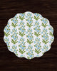 Beatriz Ball Giftware Beatriz Ball VIDA Blooms & Branches Reversible  Round Placemats Set of 4 Teal & Green