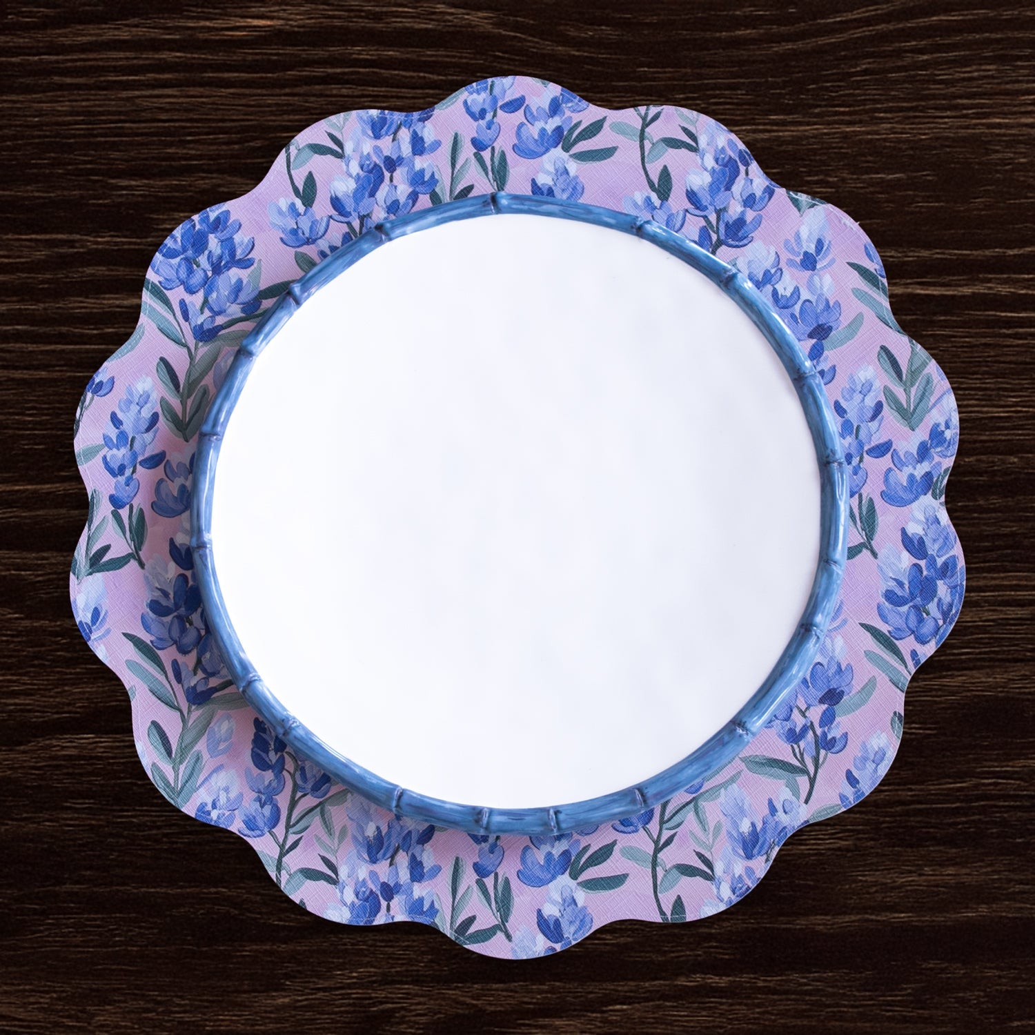 Beatriz Ball Giftware Beatriz Ball VIDA Bluebells & Flowers Reversible  Round Placemats Set of 4 (Pink & Green)