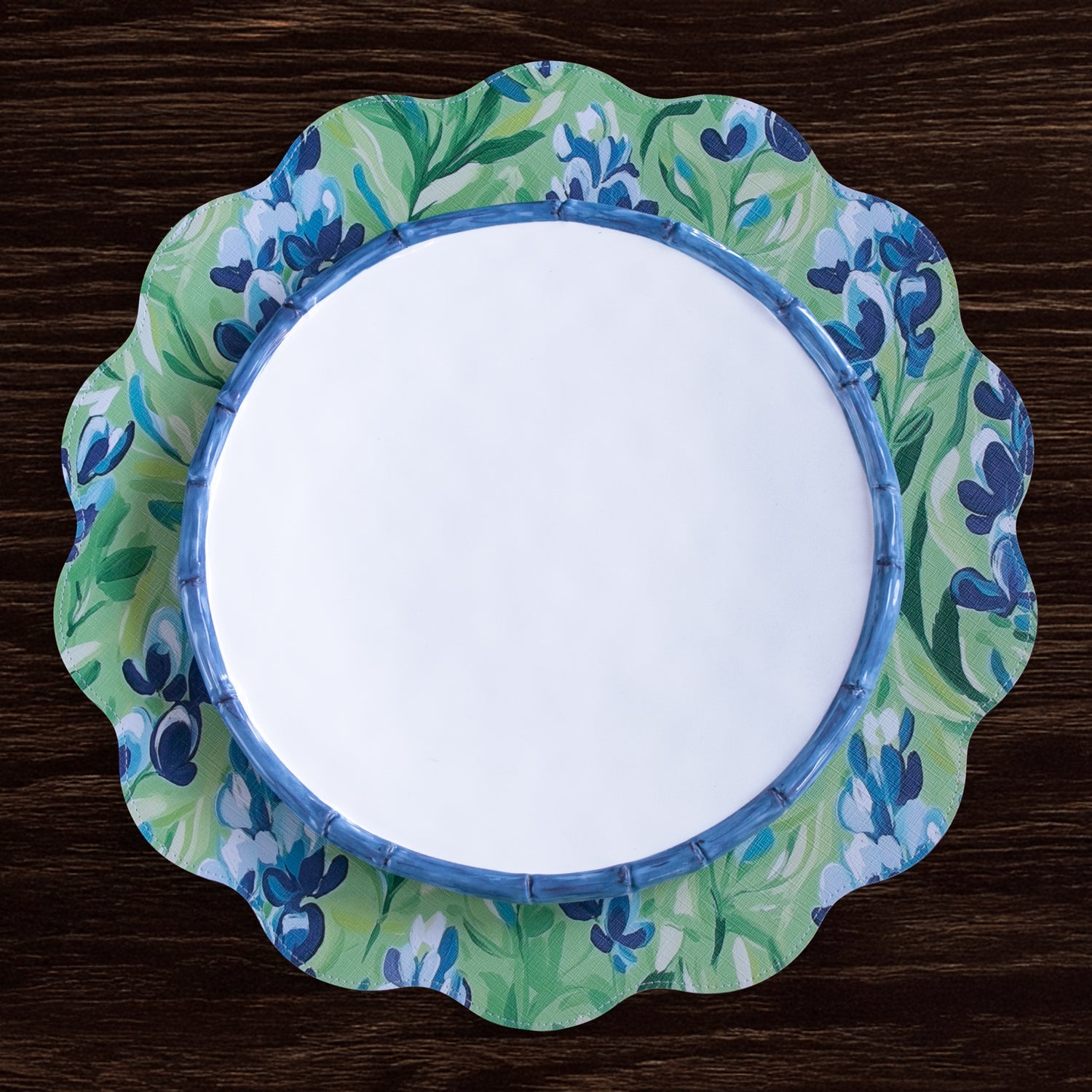 Beatriz Ball Giftware Beatriz Ball VIDA Bluebells & Flowers Reversible  Round Placemats Set of 4 (Pink & Green)