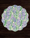 Beatriz Ball Giftware Beatriz Ball VIDA Bluebonnet & Stripes Reversible  Round Placemats Set of 4 Blue & Green