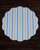 Beatriz Ball Giftware Beatriz Ball VIDA Bluebonnet & Stripes Reversible  Round Placemats Set of 4 Blue & Green