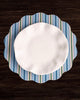 Beatriz Ball Giftware Beatriz Ball VIDA Bluebonnet & Stripes Reversible  Round Placemats Set of 4 Blue & Green