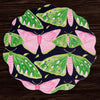 Beatriz Ball Giftware Beatriz Ball VIDA Butterflies & Flowers Reversible  Round Placemats Set of 4 (Pink & Green)