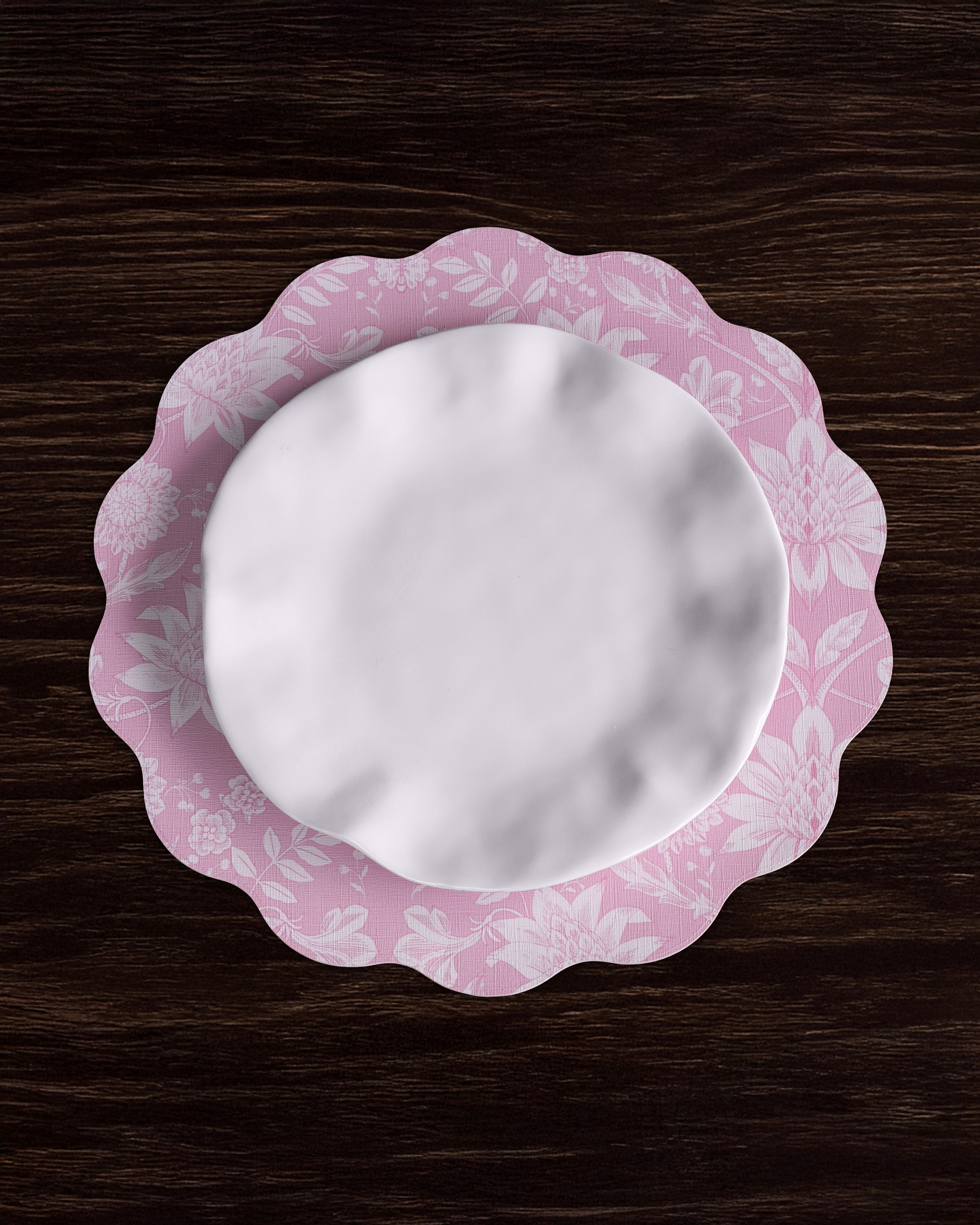 Beatriz Ball Giftware Beatriz Ball VIDA Butterfly Garden & Flowers Reversible  Round Placemats Set of 4 Pastel