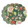 Beatriz Ball Giftware Beatriz Ball VIDA Cabbage Roses and Trellis Reversible Round Placemats Set of 4 Green & Red