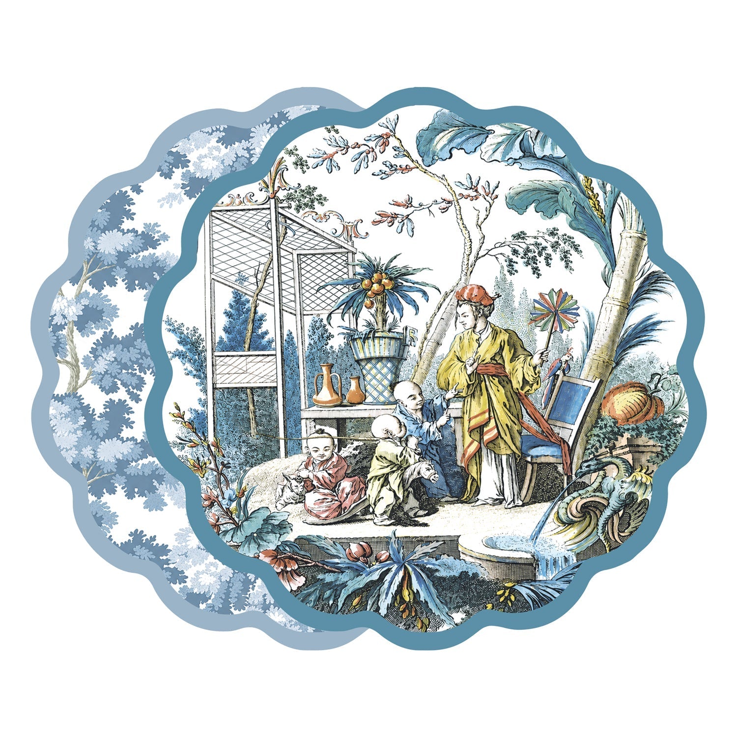 Beatriz Ball Giftware Beatriz Ball VIDA  Chinoiserie and Branches Reversible Placemats Set of 4 (Blue and White