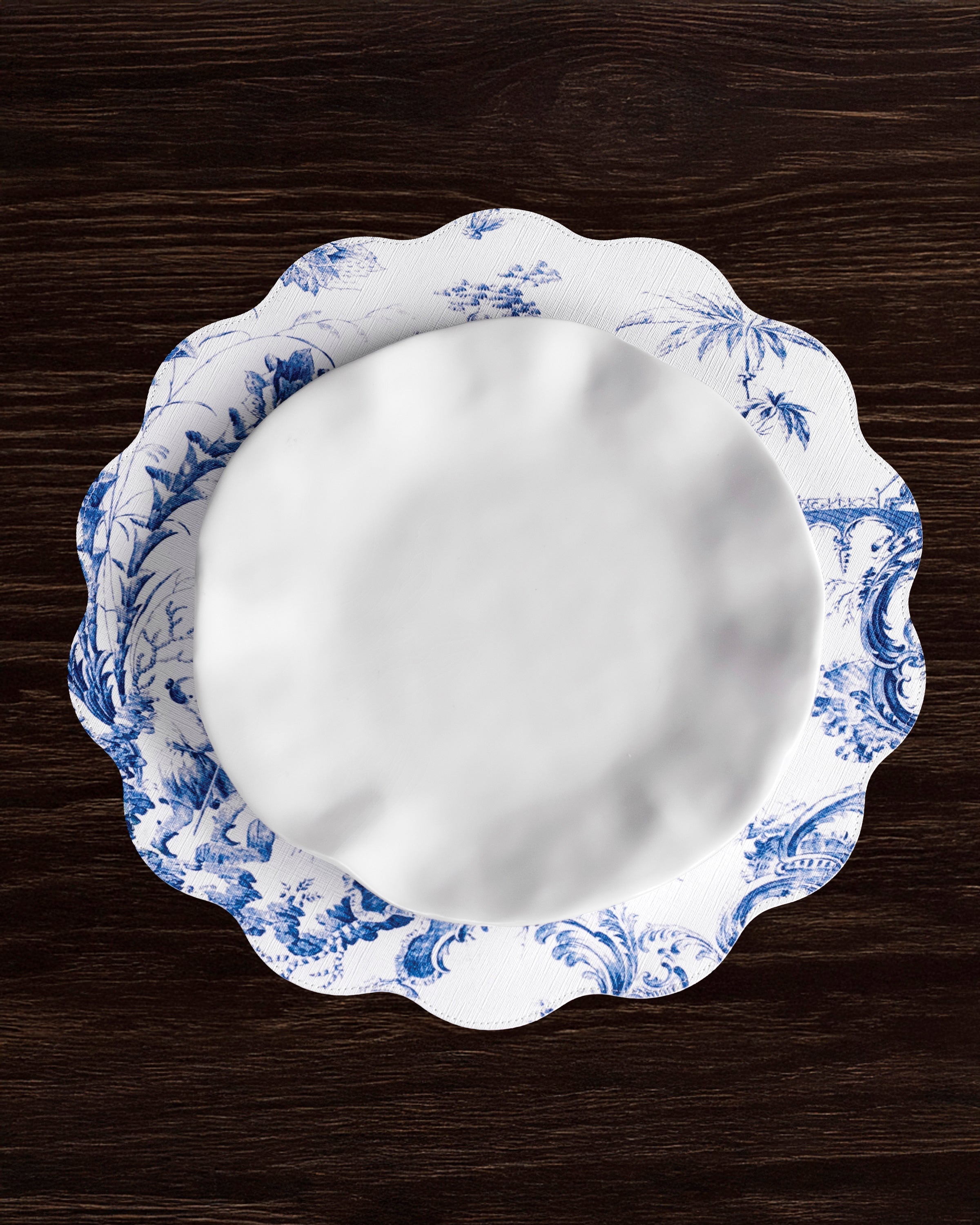 Beatriz Ball Giftware Beatriz Ball VIDA Chinoiserie Reversible  Round Placemats Set of 4 Blue & White