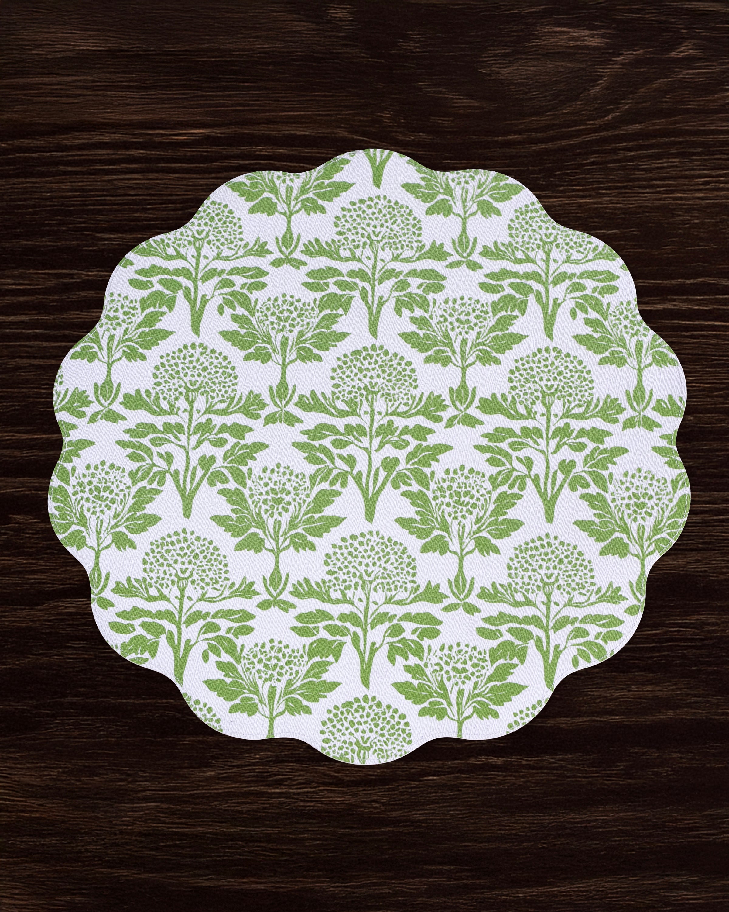 Beatriz Ball Giftware Beatriz Ball VIDA Chinoiserie Reversible  Round Placemats Set of 4 Green & White
