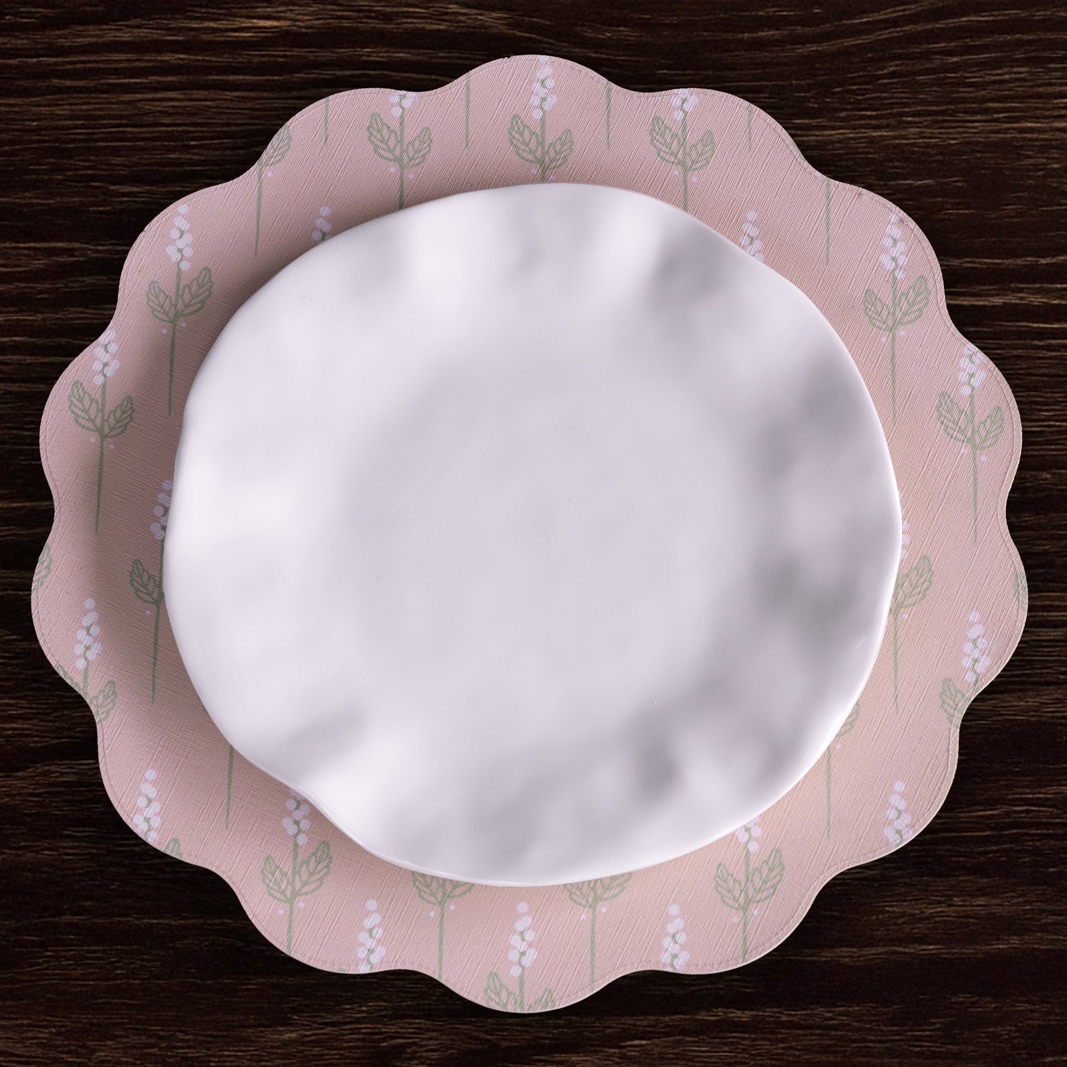 Beatriz Ball Giftware Beatriz Ball VIDA Chinoiserie Reversible  Round Placemats Set of 4 Pink & White