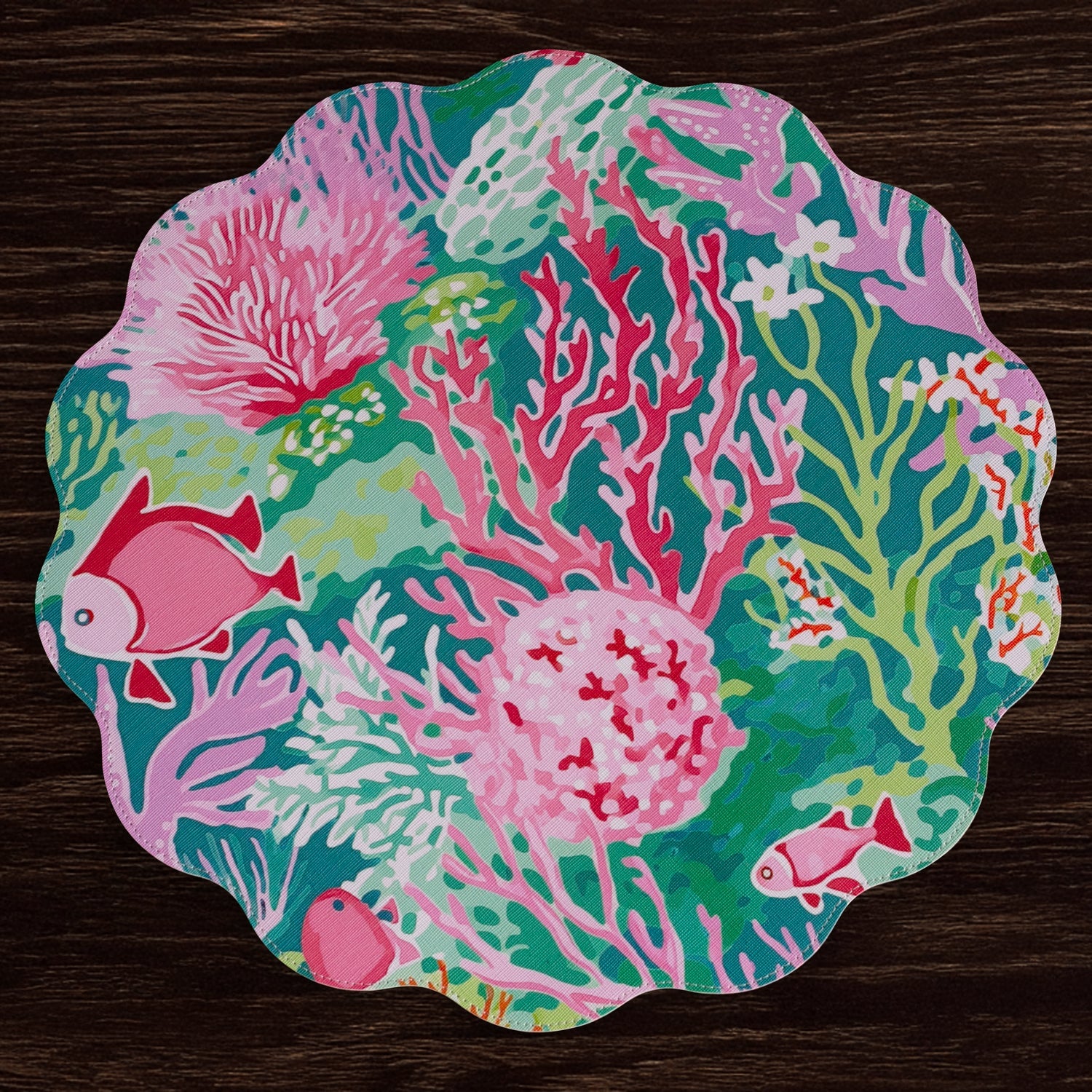 Beatriz Ball Giftware Beatriz Ball VIDA Coral Reef  Reversible  Round Placemats Set of 4 (Multi)