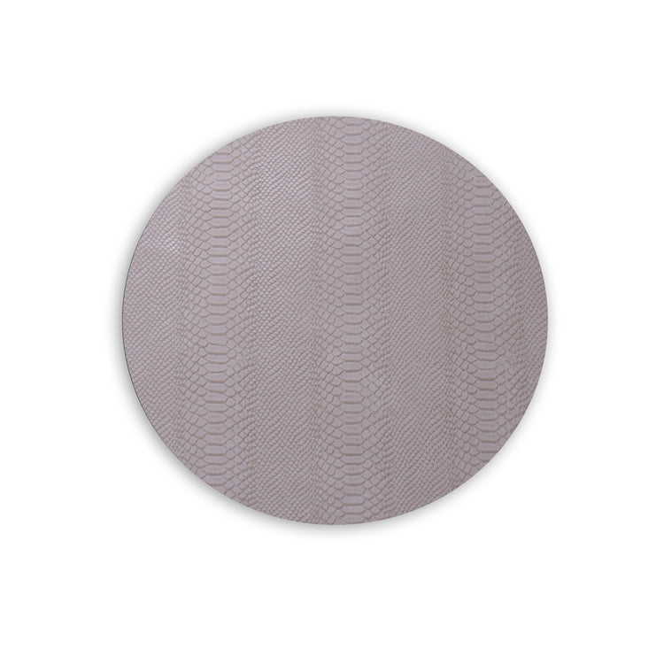 Beatriz Ball Serveware Beatriz Ball Vida Croc Reversible 15.5" Round Placemats Set of 4 (Blue and Taupe)