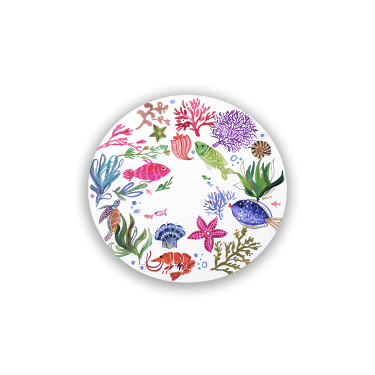 Beatriz Ball Serveware Beatriz Ball Vida Croc Reversible 15.5" Round Placemats Set of 4 (Coastal)