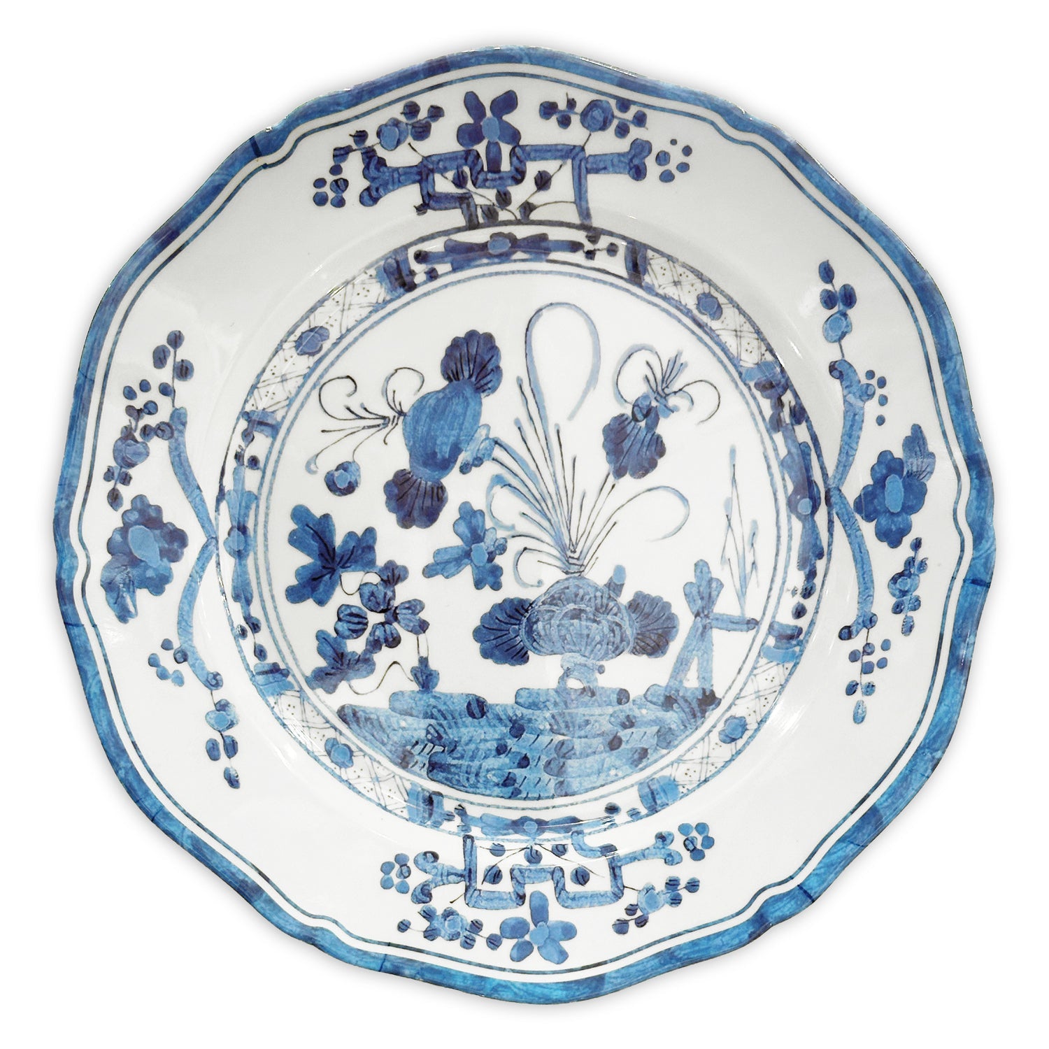 Beatriz Ball Serveware Beatriz Ball VIDA Faenza 11" Dinner Plate Set of 4 White and Blue