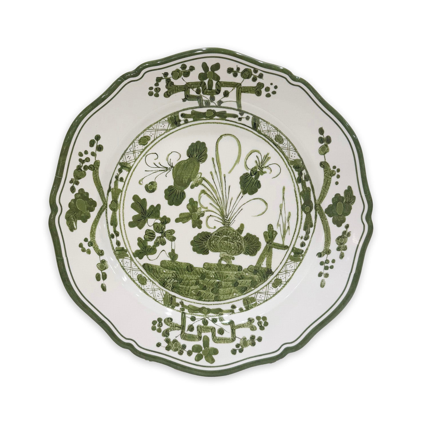Beatriz Ball Serveware Beatriz Ball VIDA Faenza 11" Dinner Plate Set of 4 White and Green