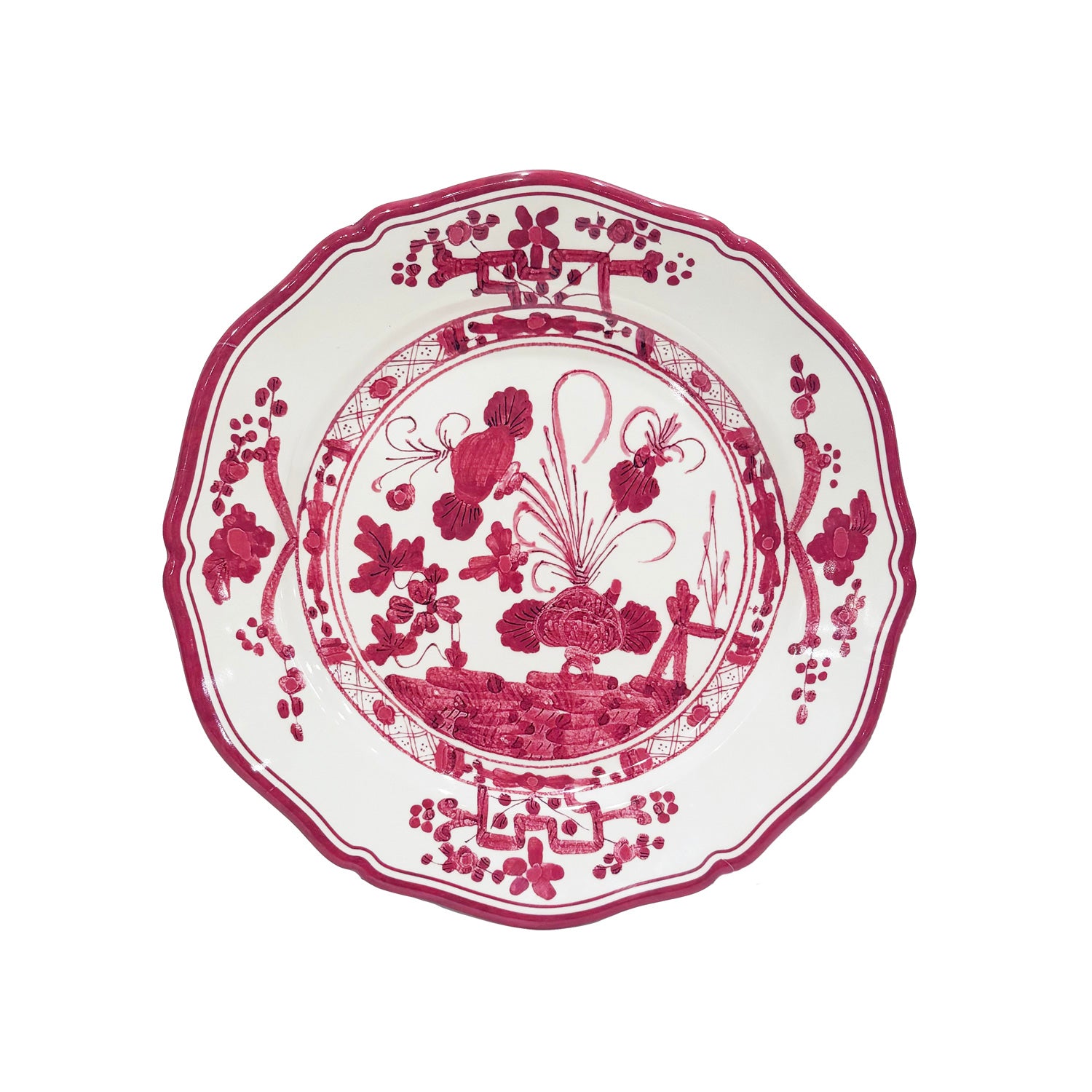 Beatriz Ball Serveware Beatriz Ball VIDA Faenza 9" Salad Plate Set of 4 White and Deep Pink