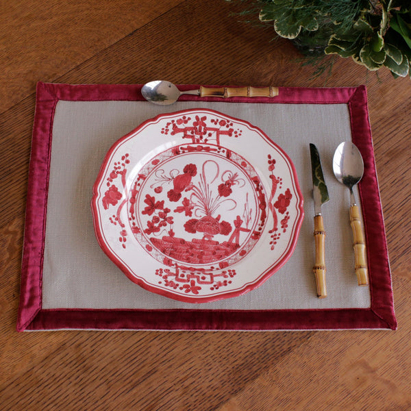 Beatriz Ball Serveware Beatriz Ball VIDA Faenza 9" Salad Plate Set of 4 White and Red