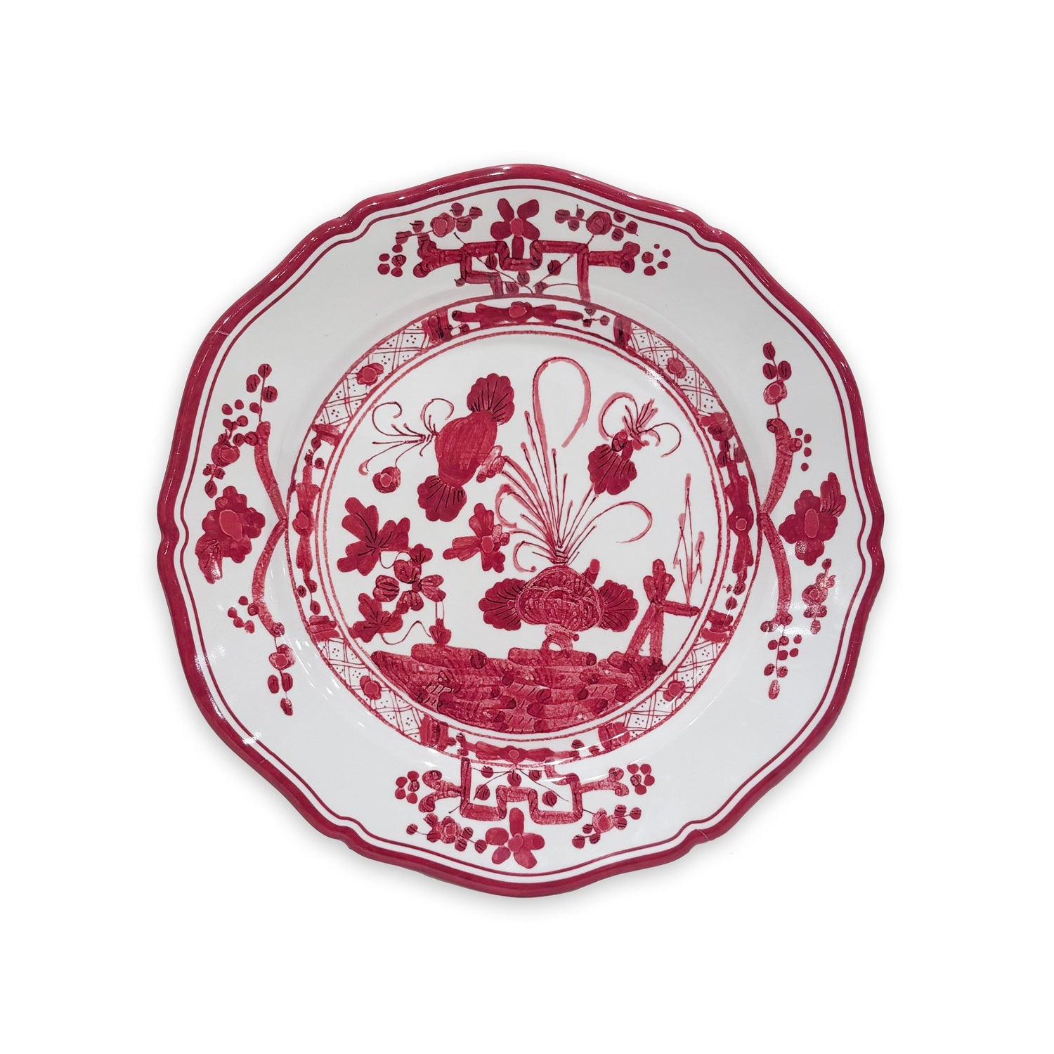 Beatriz Ball Serveware Beatriz Ball VIDA Faenza 9" Salad Plate Set of 4 White and Red