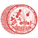 Beatriz Ball Giftware Beatriz Ball VIDA Faenza and Cheetah Reversible Round Placemats Set of 4 White & Red