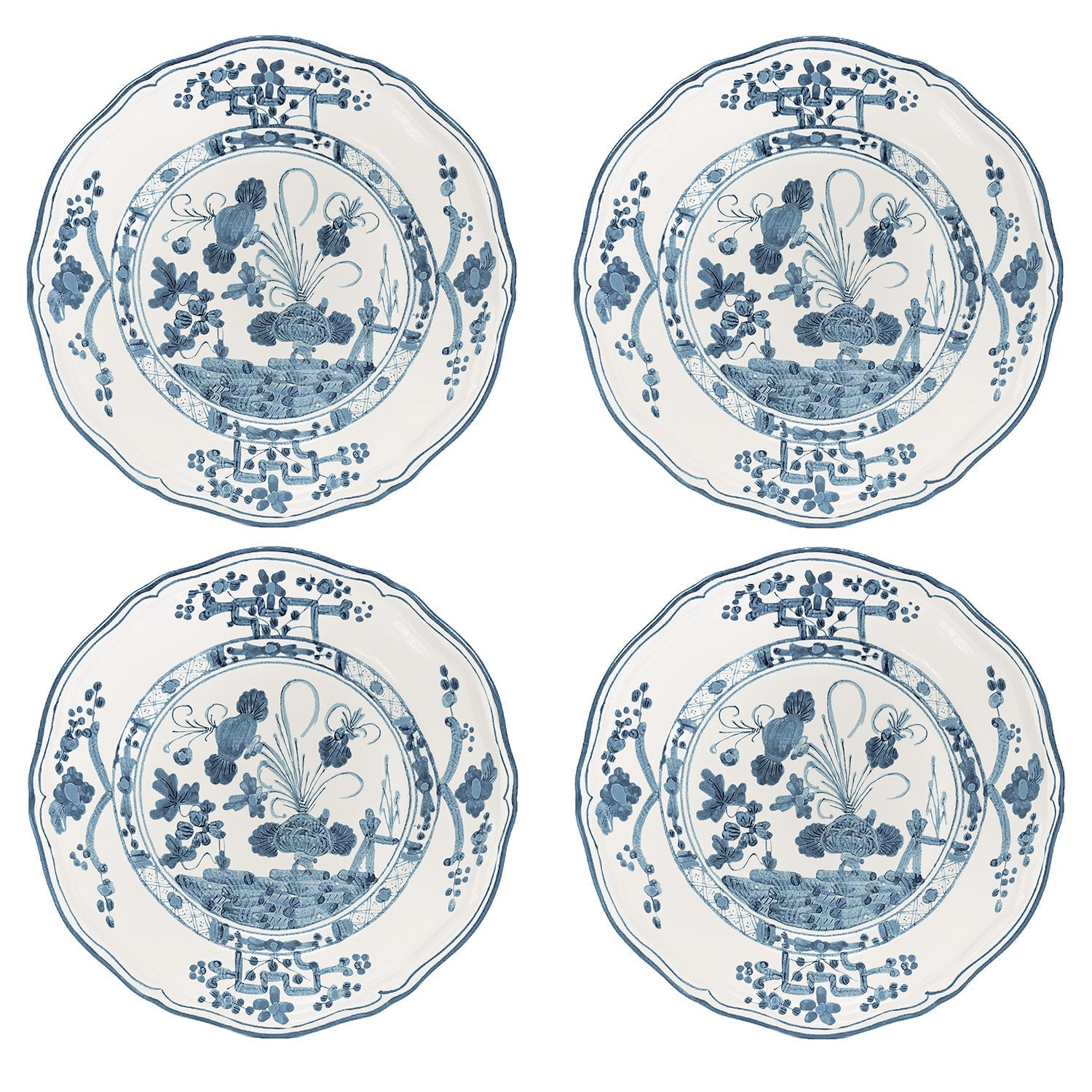 Beatriz Ball Giftware Beatriz Ball VIDA Faenza Appetizer Plate Set of 4 (Blue and White)
