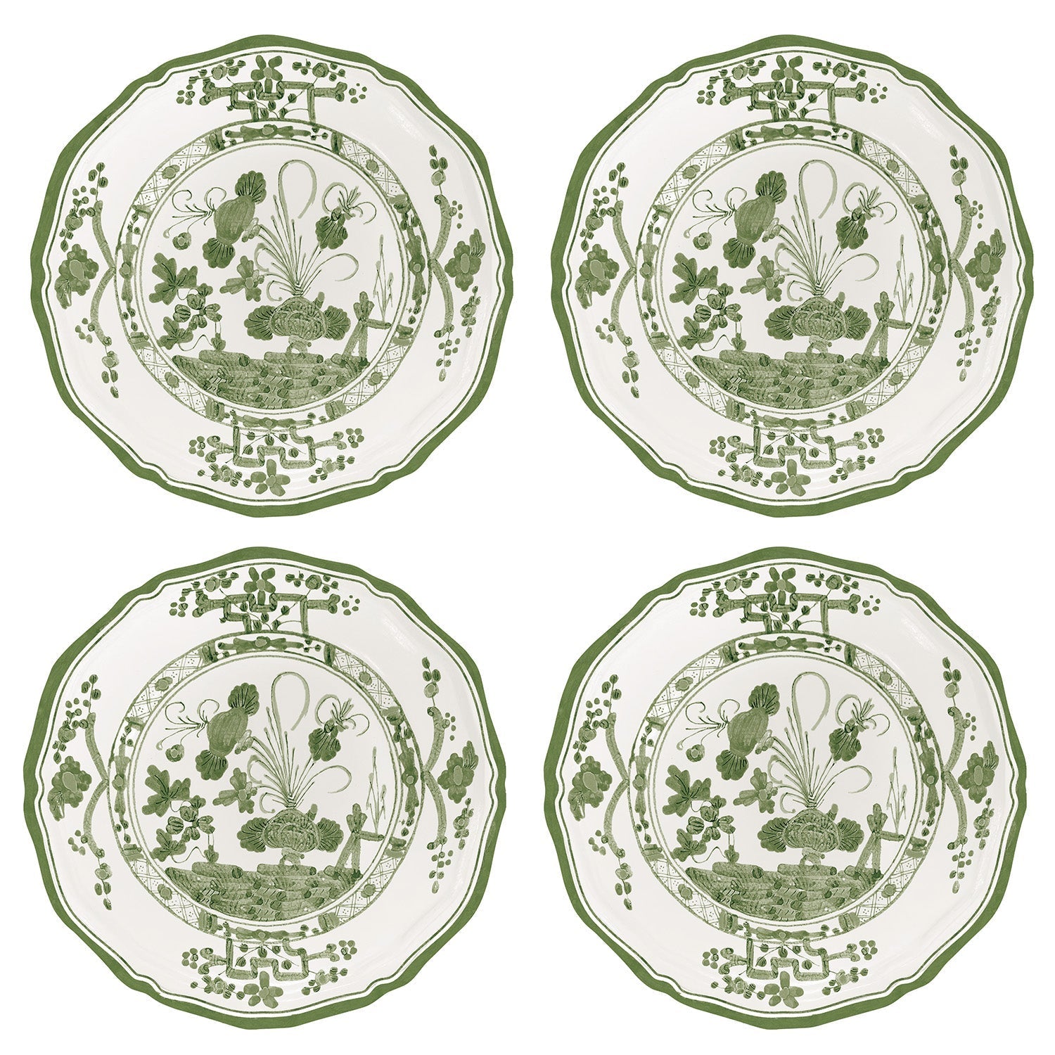 Beatriz Ball Giftware Beatriz Ball VIDA Faenza Appetizer Plate Set of 4 (Green and White)