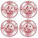Beatriz Ball Giftware Beatriz Ball VIDA Faenza Appetizer Plate Set of 4  (Red and White)