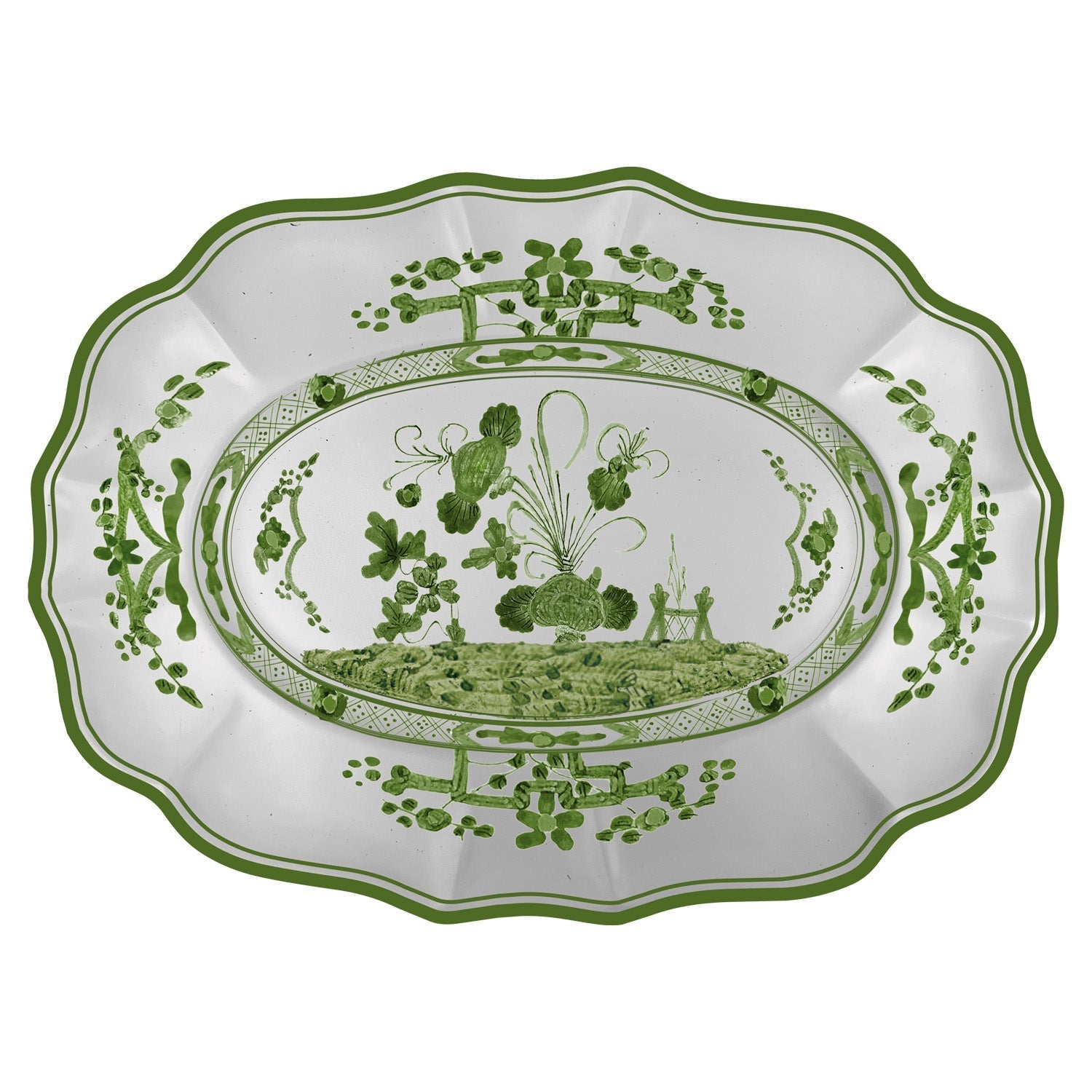 Beatriz Ball Giftware Beatriz Ball VIDA Faenza Medium Oval Platter (Green and White)