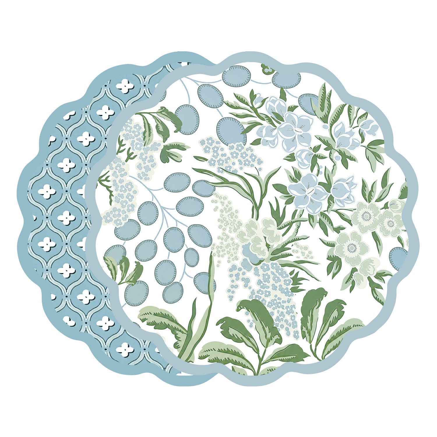 Beatriz Ball Giftware Beatriz Ball VIDA  Floral and Flowers Reversible Placemats Set of 4 ( Slate & Green)