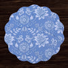 Beatriz Ball Giftware Beatriz Ball VIDA Flowers & Pattern Reversible  Round Placemats Set of 4 (Blue & White)
