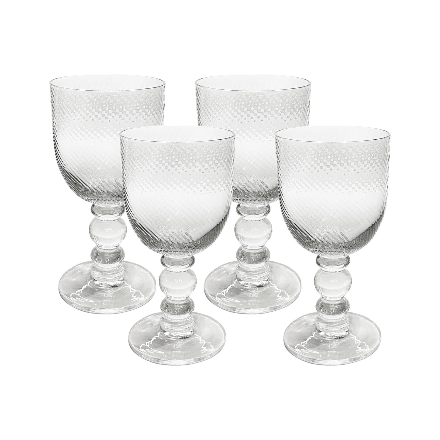 Beatriz Ball Giftware Beatriz Ball VIDA  French Swirl Wine Set of 4 (Clear)