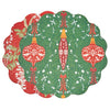 Beatriz Ball Giftware Beatriz Ball VIDA Holiday Wisteria and Ornaments Reversible Round Placemats Set of 4 Red & Green - PRE-ORDER