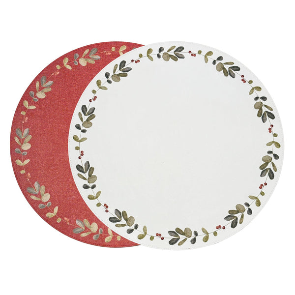 Beatriz Ball Giftware Beatriz Ball VIDA Holly Reversible Round Placemats Set of 4 Red & Green - PRE-ORDER