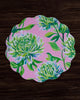 Beatriz Ball Giftware Beatriz Ball VIDA Hydrangeas & Daisies Reversible  Round Placemats Set of 4 Pink & Green
