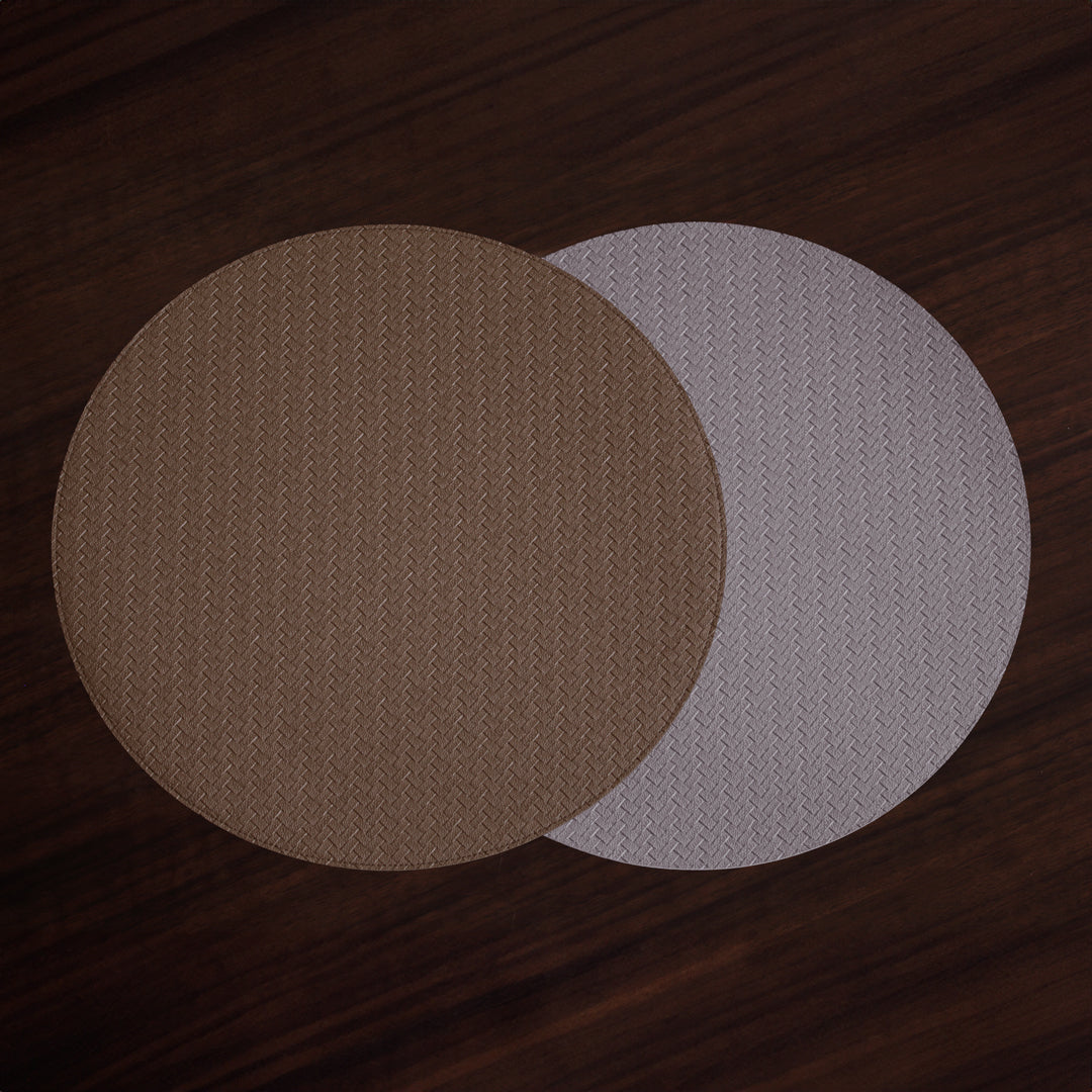 Beatriz Ball Serveware Beatriz Ball VIDA Metallic Snakeskin Reversible 15" Round Placemats Set of 4 (Copper and Bronze)