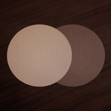Beatriz Ball Serveware Beatriz Ball VIDA Metallic Snakeskin Reversible 15" Round Placemats Set of 4 (Gold and Light Bronze)