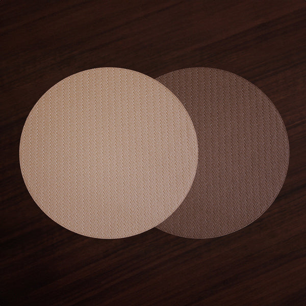 Beatriz Ball Serveware Beatriz Ball VIDA Metallic Snakeskin Reversible 15" Round Placemats Set of 4 (Gold and Light Bronze)
