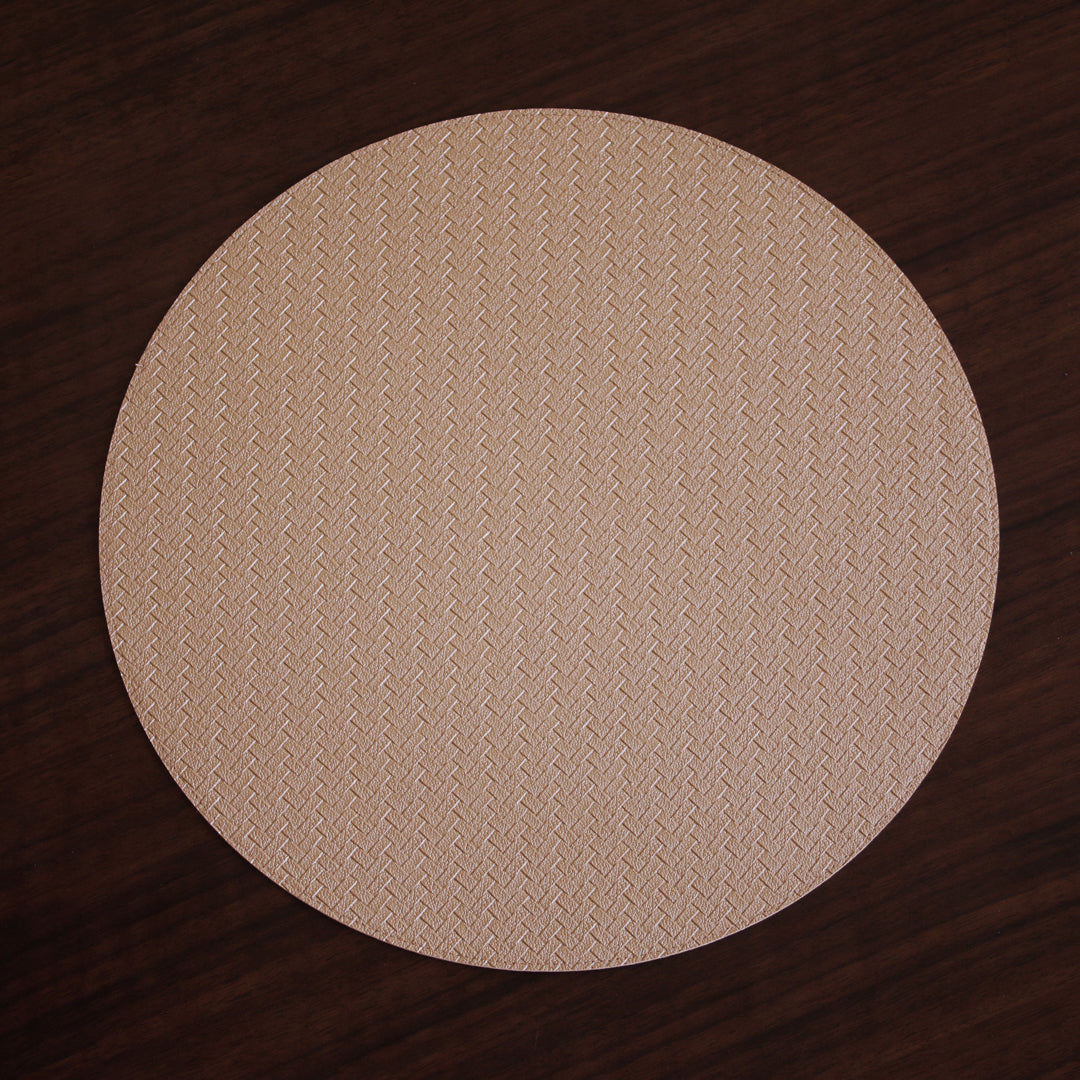 Beatriz Ball Serveware Beatriz Ball VIDA Metallic Snakeskin Reversible 15" Round Placemats Set of 4 (Gold and Light Bronze)