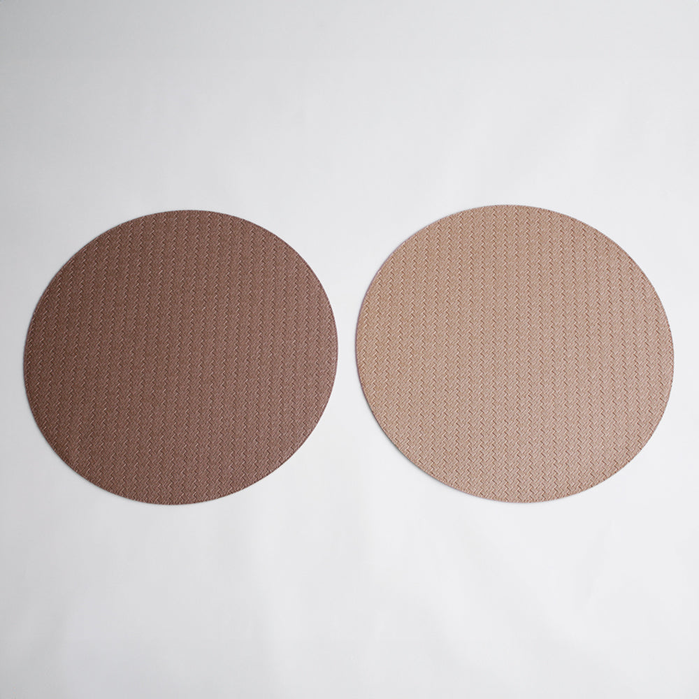 Beatriz Ball Serveware Beatriz Ball VIDA Metallic Snakeskin Reversible 15" Round Placemats Set of 4 (Gold and Light Bronze)