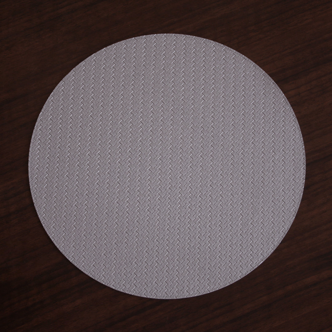 Beatriz Ball Serveware Beatriz Ball VIDA Metallic Snakeskin Reversible 15" Round Placemats Set of 4 (Silver and Pewter)