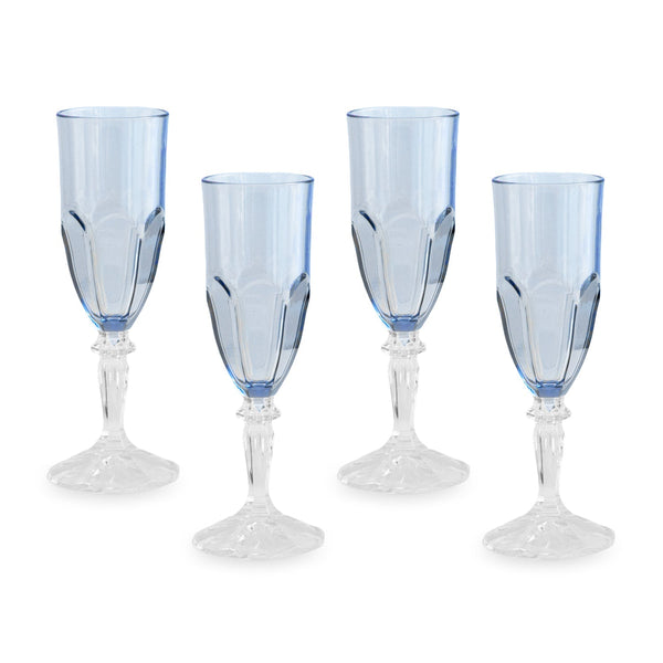 Beatriz Ball Giftware Beatriz Ball VIDA Octavia Acrylic Flute Set of 4 (Blue)