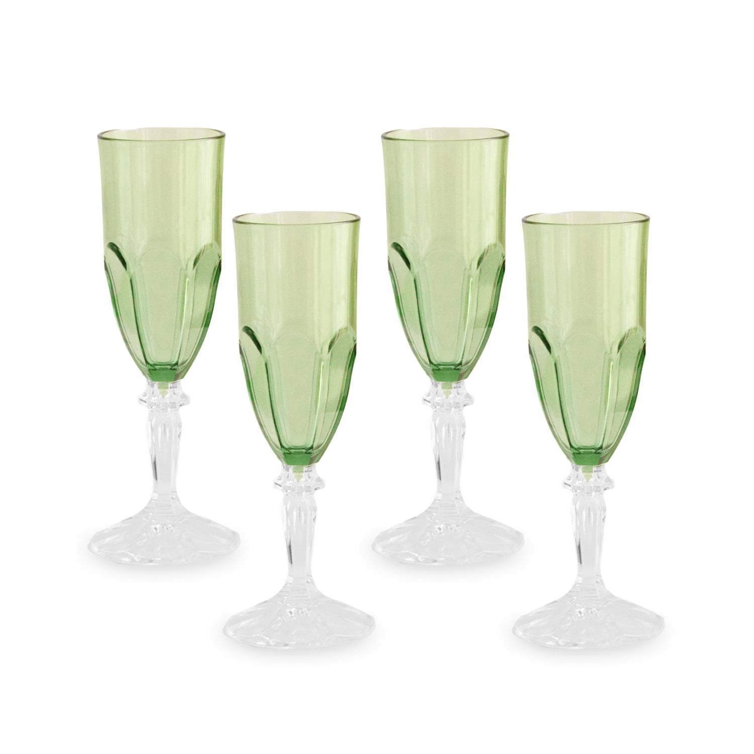 Beatriz Ball Giftware Beatriz Ball VIDA Octavia Acrylic Flute  Set of 4 (Green)